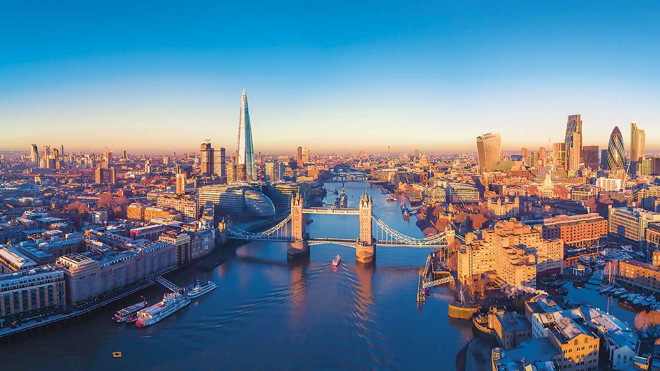 Photograph: London Aerial Cityscape River Thames 1